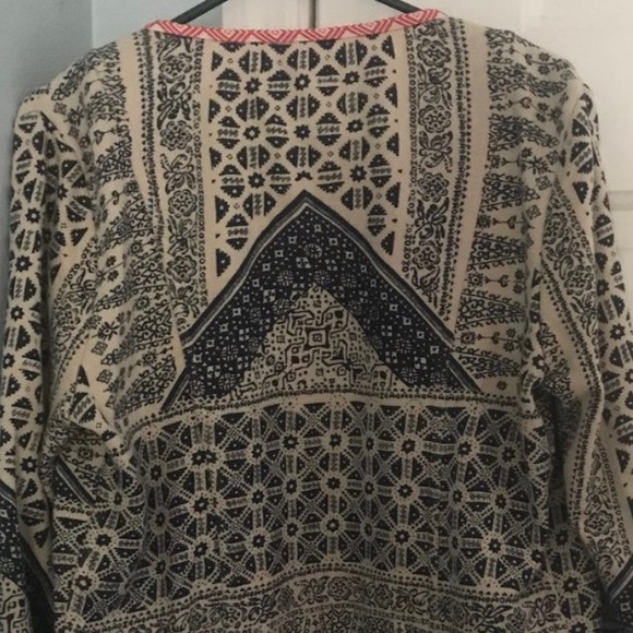 | Lucky Lotus | Make an Offer | Blue & Cream Cardigan Size L - Picture 5 of 6